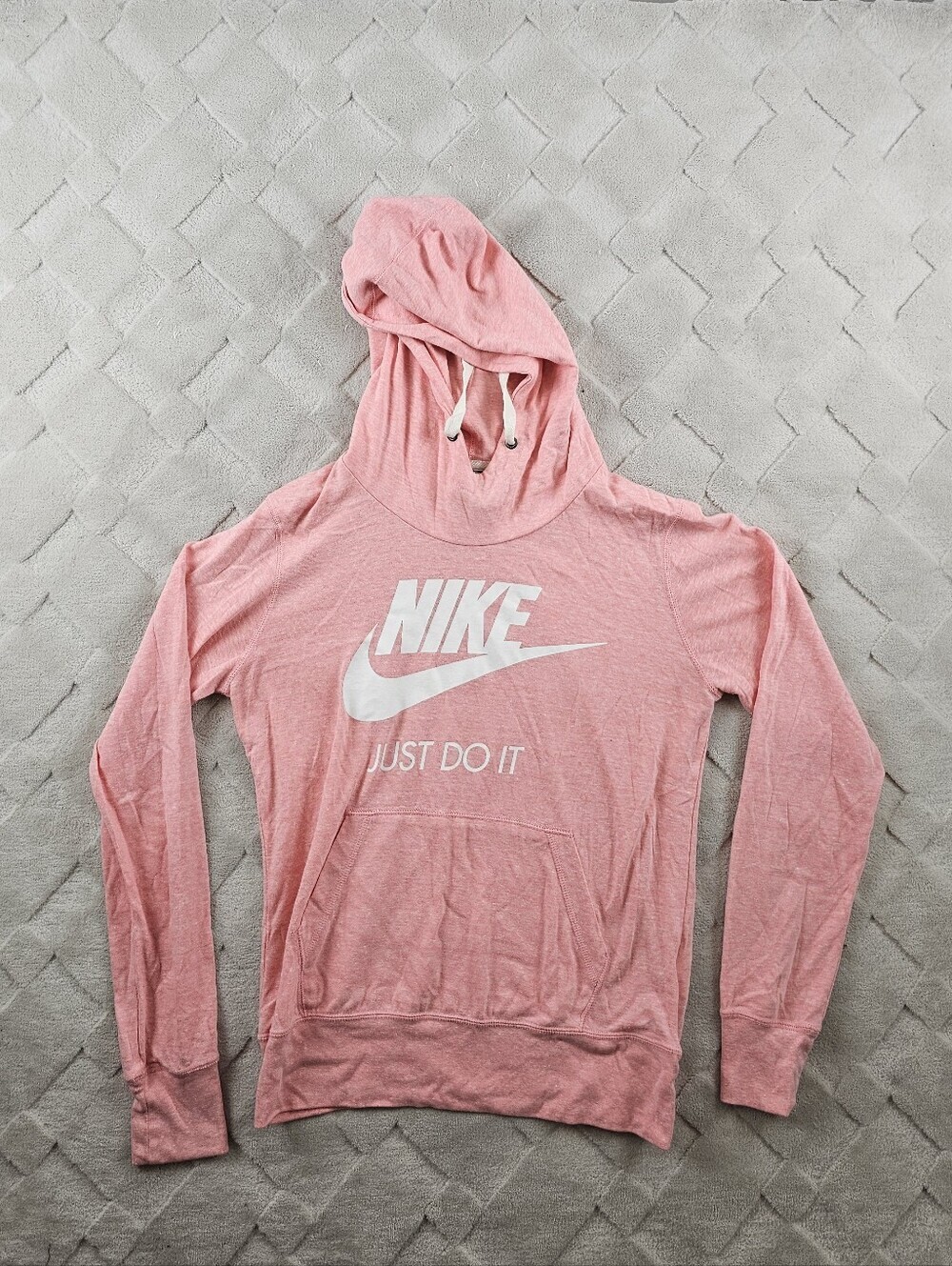 Nike Pink Hoodie Womens Medium Pink with White Just Do It Logo